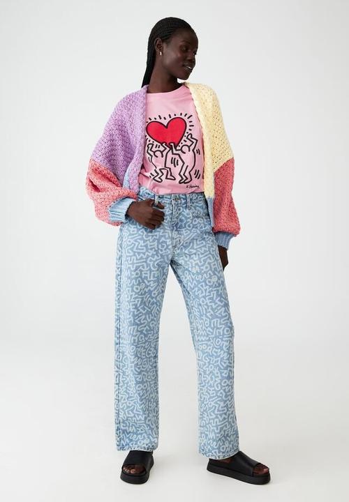 Cotton On - Special edition keith haring tee - lcn kh keith haring heart beat/pink cherry bl