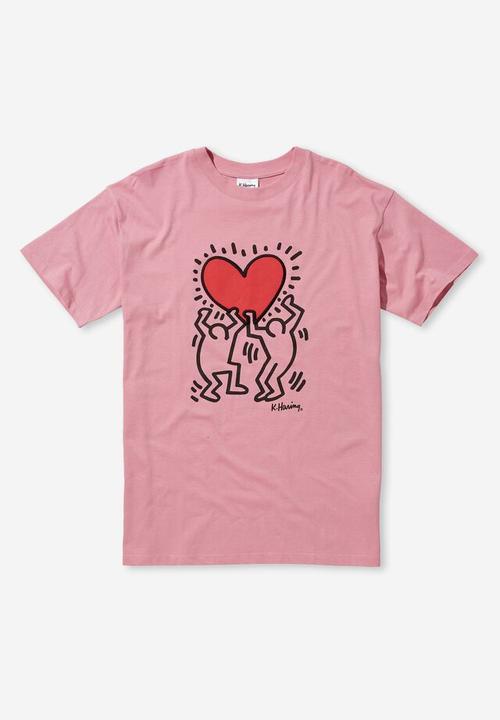 Cotton On - Special edition keith haring tee - lcn kh keith haring heart beat/pink cherry bl