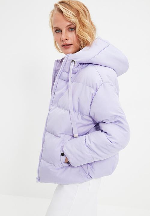 Trendyol - Hooded puff coat - lilac