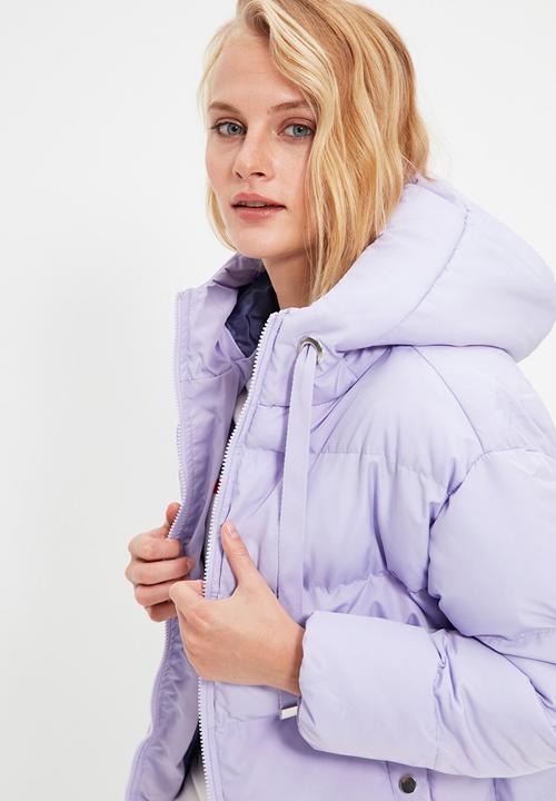 Trendyol - Hooded puff coat - lilac