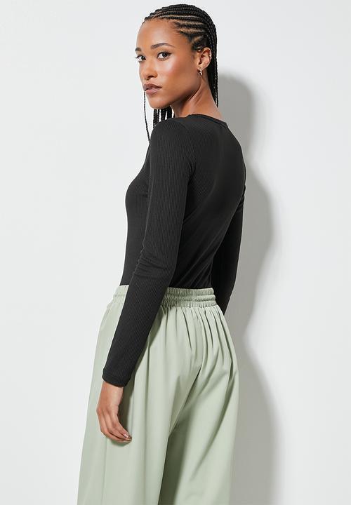 Superbalist - 2 pack crew neck bodysuit - black & ecru