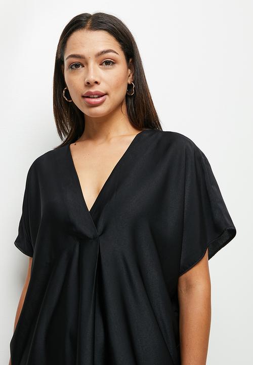 MILLA - Satin kaftan - black