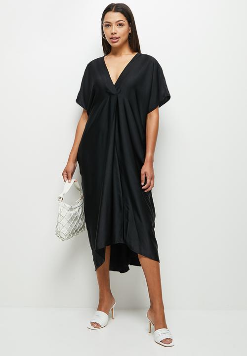 MILLA - Satin kaftan - black
