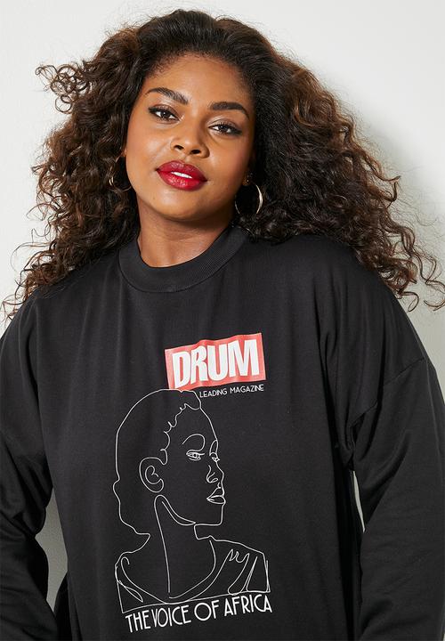 Superbalist - Drum graphic crew sweat - black