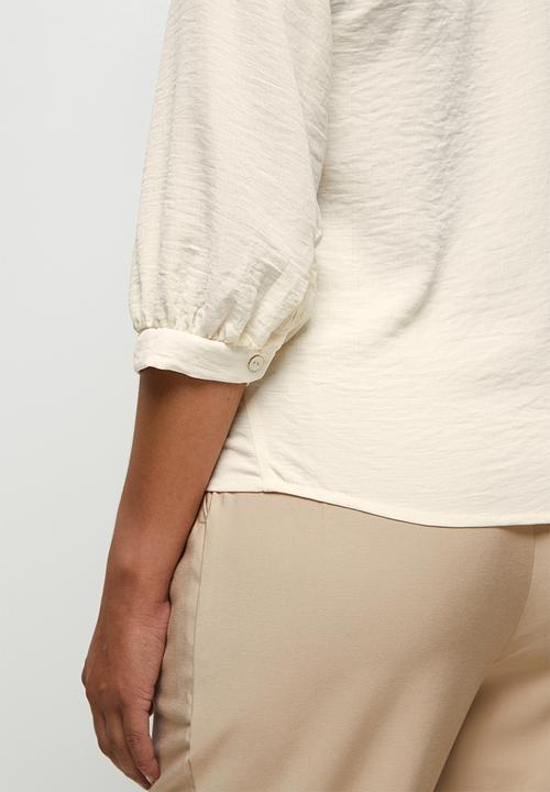 edit - Femme gauged sleeve blouse - ecru