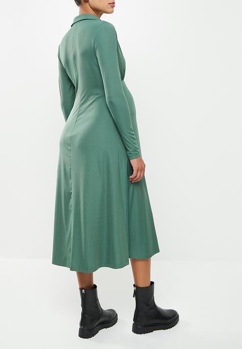 Superbalist - Maternity flare wrap midi dress - sea pine
