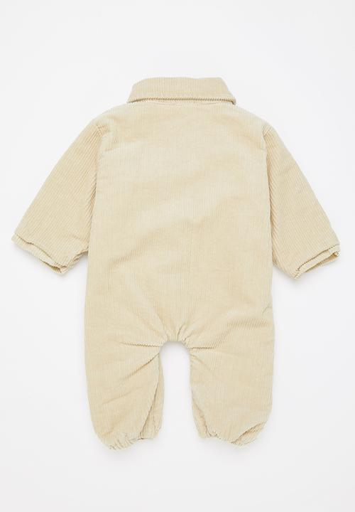 Pop Candy - Baby boys corduroy jumpsuit - stone