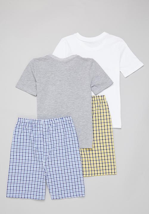 Pop Candy - Boys 2 pack check pj sets - multi
