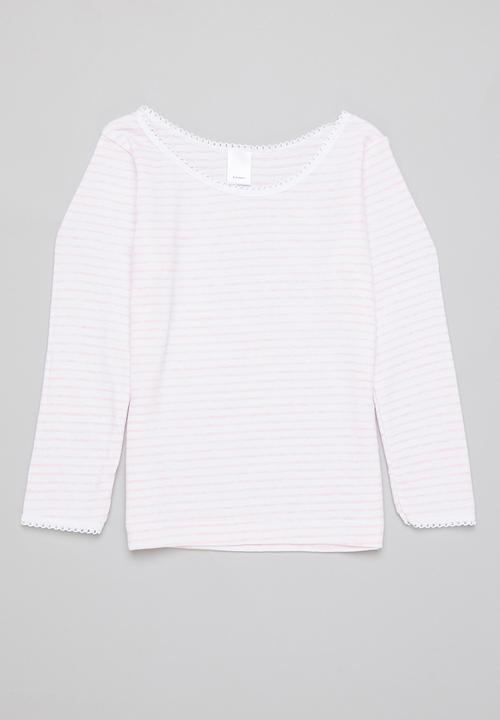Pop Candy - Girls 2 pack stripe spencer - pink & white 