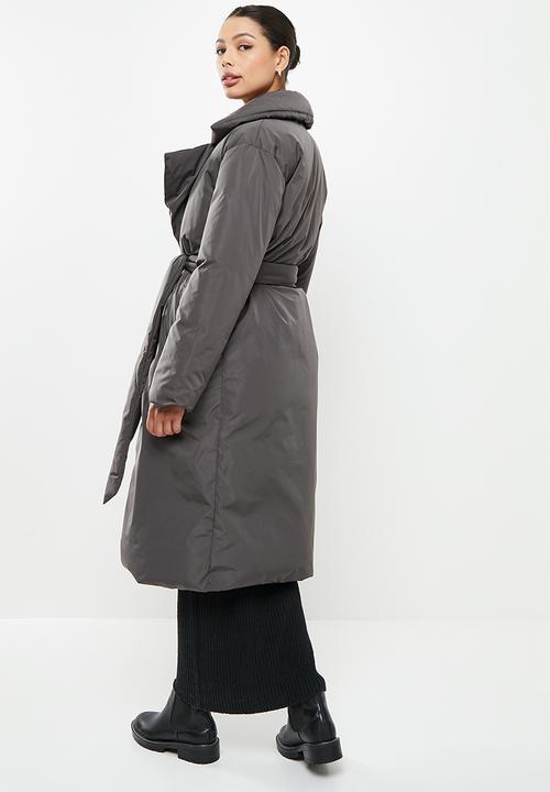 Missguided - Padded duvet trench - dark grey