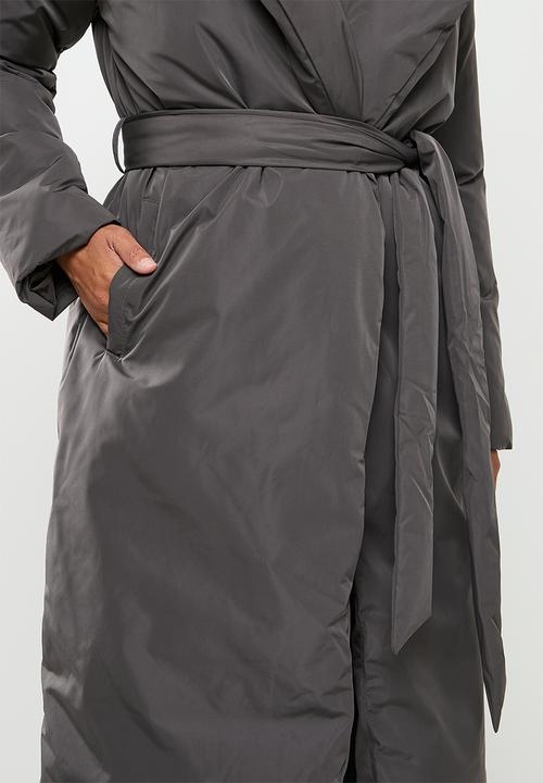 Missguided - Padded duvet trench - dark grey