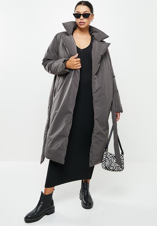 Missguided - Padded duvet trench - dark grey
