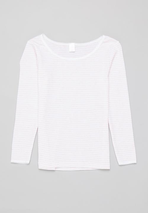 Rebel Republic - Girls 2 pack stripe spencer - pink & white