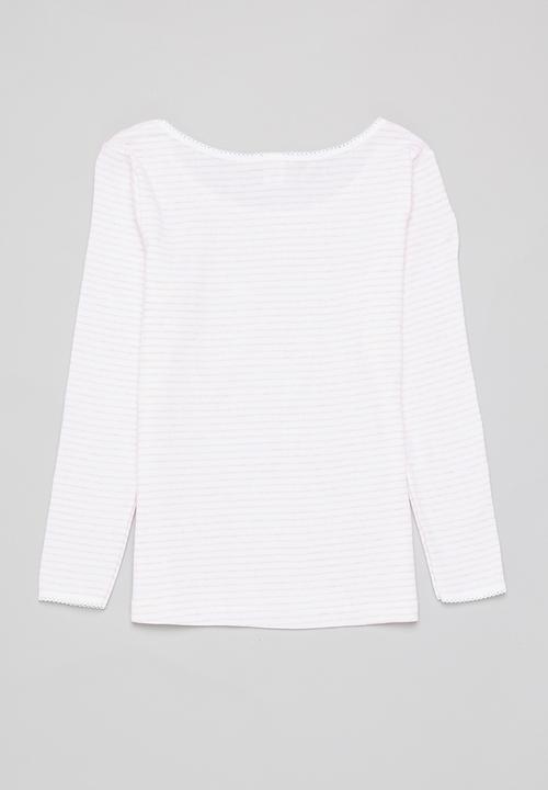 Rebel Republic - Girls 2 pack stripe spencer - pink & white