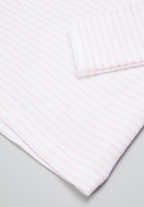 Rebel Republic - Girls 2 pack stripe spencer - pink & white