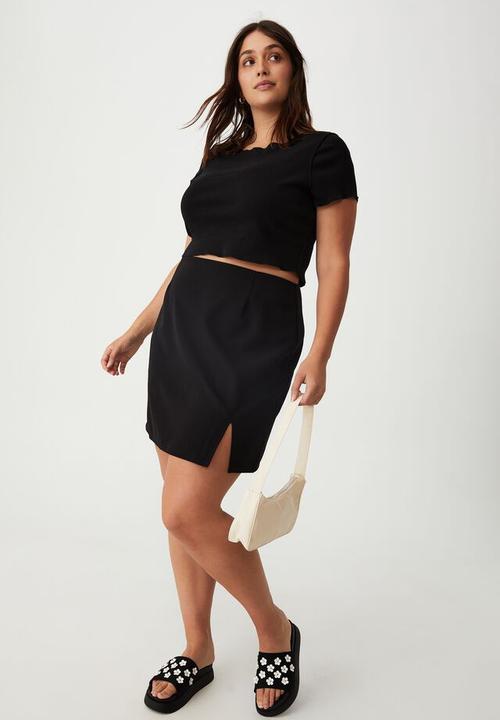 Cotton On - Curve mod mini skirt - black