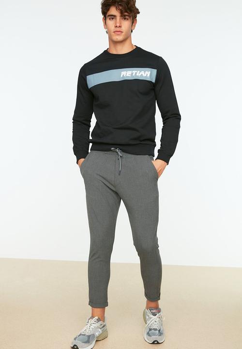 Trendyol - Peter slim fit elasticated waistband trousers - anthracite