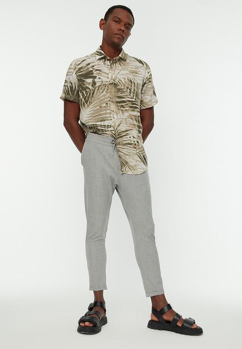Trendyol - Peter slim fit elasticated waistband trousers - grey