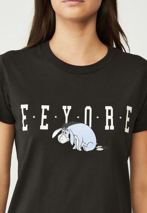 Cotton On - Classic disney T-shirt - lcn dis eeyore/washed black