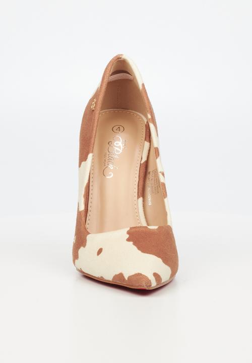Miss Black - Lou12 court heel - brown & white 