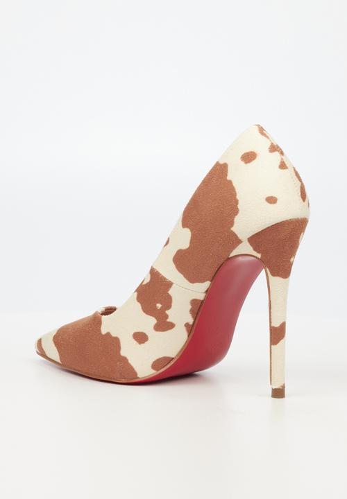 Miss Black - Lou12 court heel - brown & white 