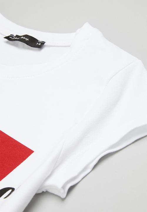SISSY BOY - Logo top with cap sleeves  - white