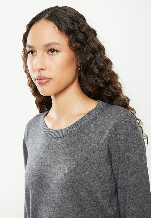 dailyfriday - Slim fit crew neck knit - dark grey