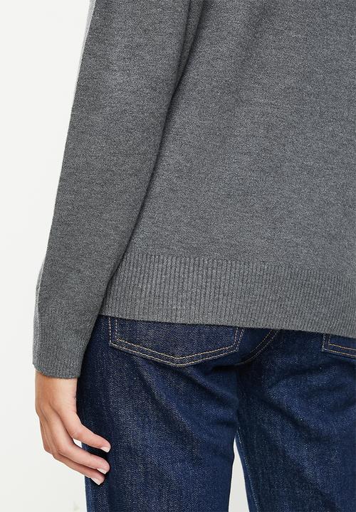 dailyfriday - Slim fit crew neck knit - dark grey