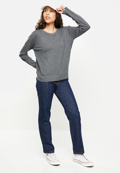 dailyfriday - Slim fit crew neck knit - dark grey