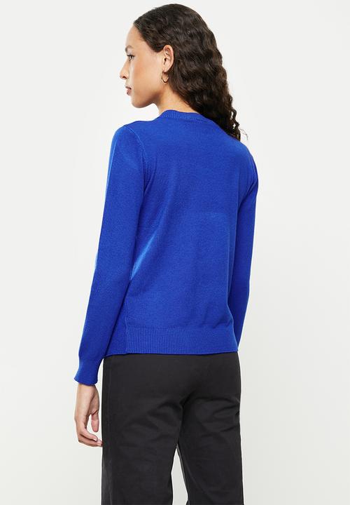 dailyfriday - Slim fit crew neck knit - cobalt