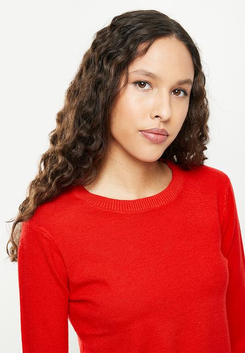 dailyfriday - Slim fit crew neck knit - red