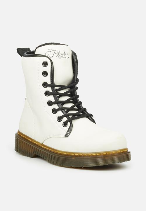 Miss Black - Rush1 lace-up ankle boot - white