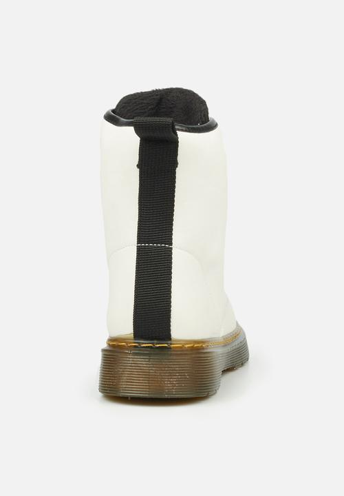 Miss Black - Rush1 lace-up ankle boot - white