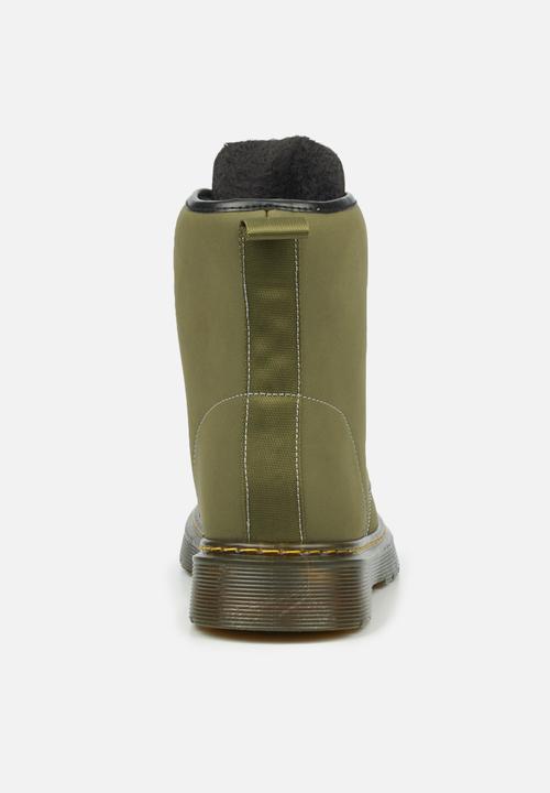Miss Black - Rush1 lace-up ankle boot - olive
