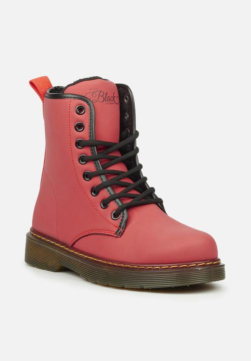 Miss Black - Rush1 lace-up ankle boot - red