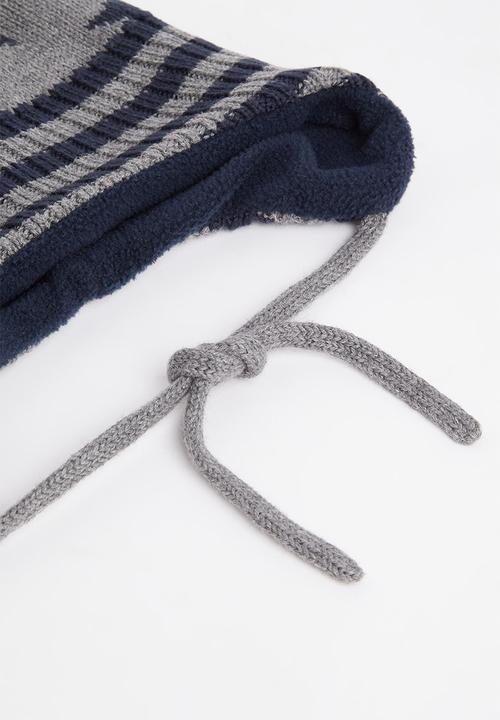 Pop Candy - Boys star beanie - grey & navy