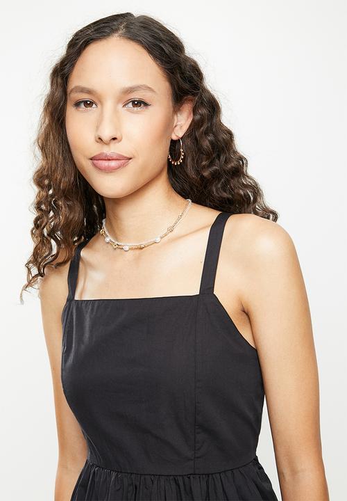 Cotton On - Woven petite eli mini dress - black