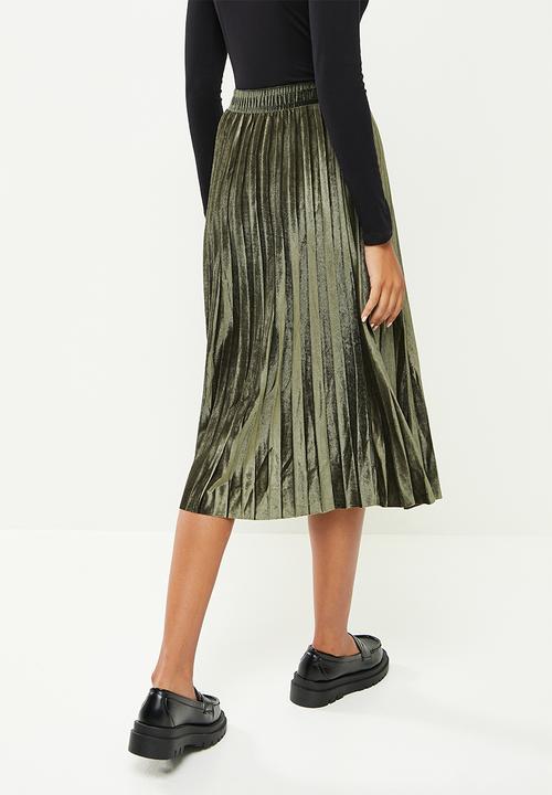 dailyfriday - Pleated skirt - green metallic