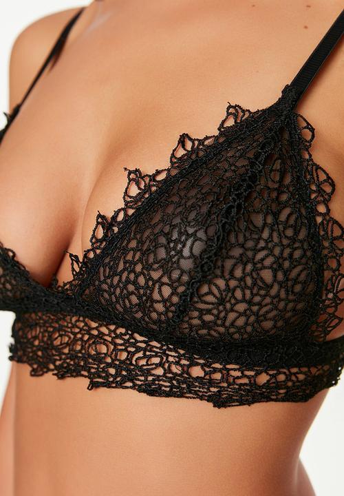 Trendyol - Lace bralet - black