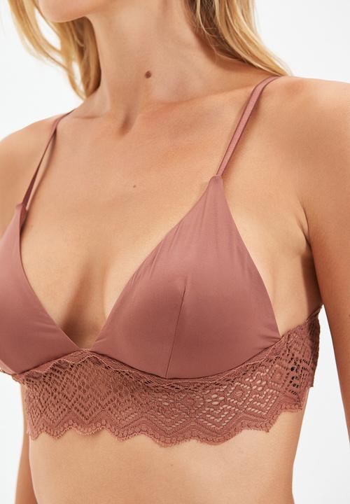 Trendyol - Lace bralet - brown