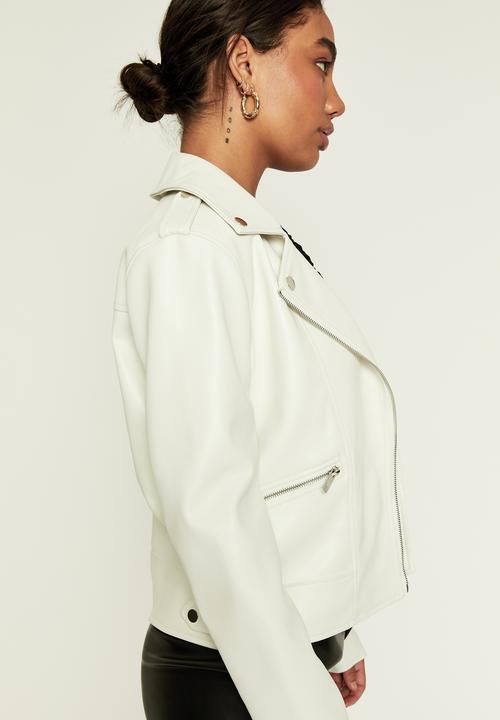 Supré  - Vegan leather biker jacket - winter white