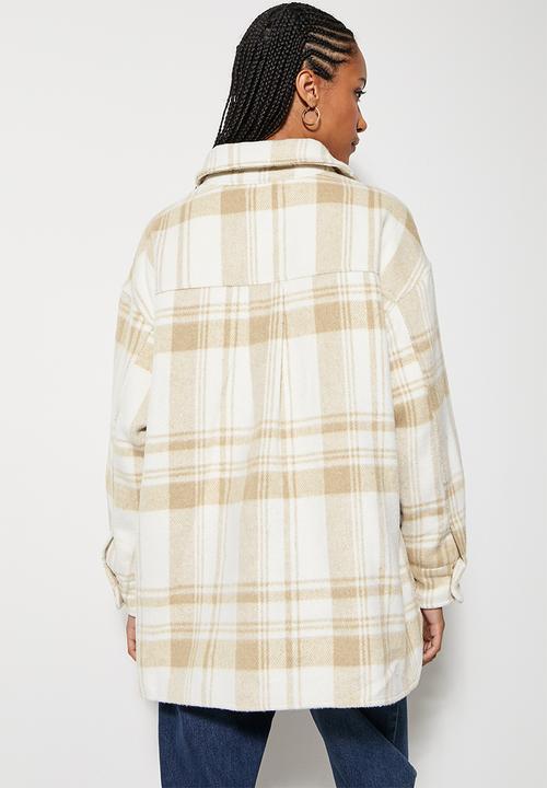 Superbalist - Melton overshirt - ecru based check
