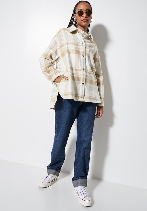 Superbalist - Melton overshirt - ecru based check