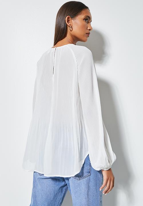 Superbalist - Mushroom pleated blouse - milk