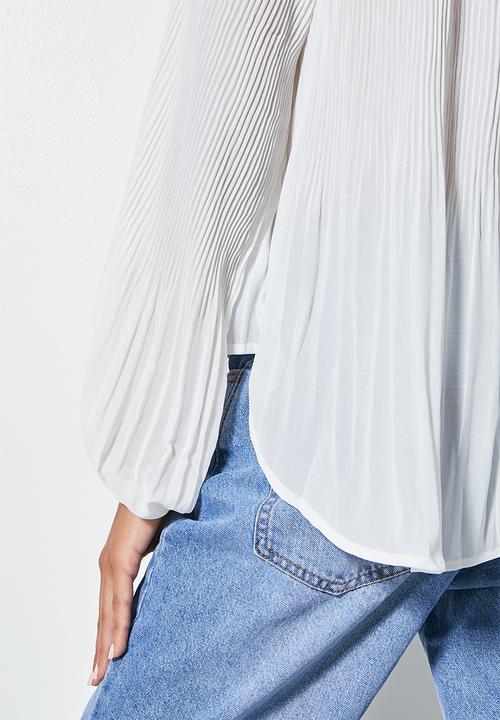 Superbalist - Mushroom pleated blouse - milk