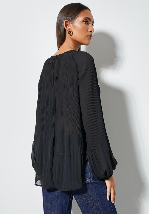 Superbalist - Mushroom pleated blouse - black
