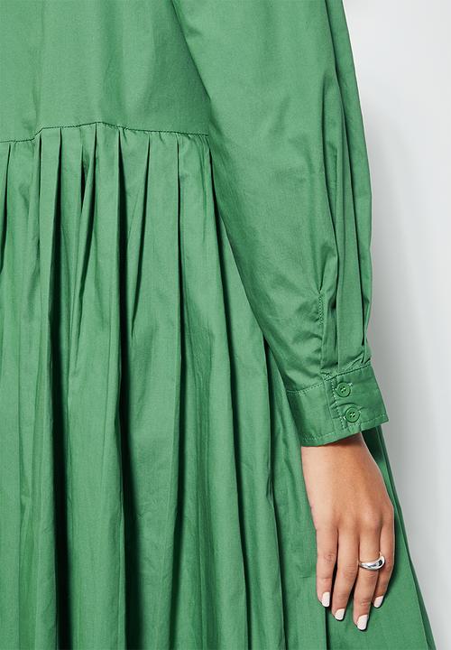 Superbalist - Pleated shirt dress - bottle green