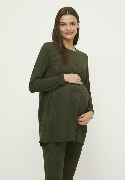 Trendyol - Knitted maternity blouse - khaki