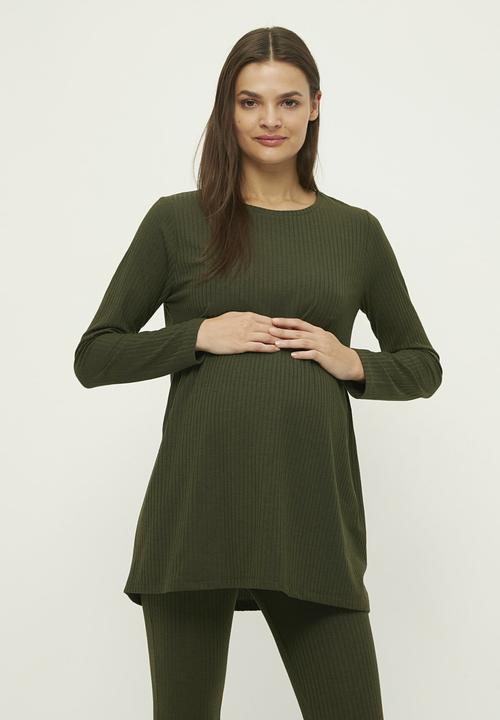 Trendyol - Knitted maternity blouse - khaki