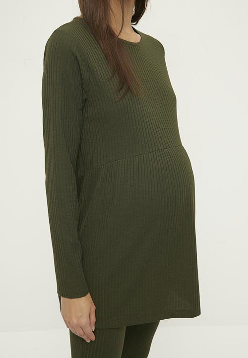 Trendyol - Knitted maternity blouse - khaki